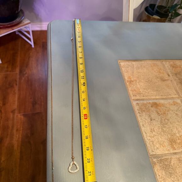 Michael Kors Rose Gold Long Heart Pendant Necklace - Picture 13 of 14